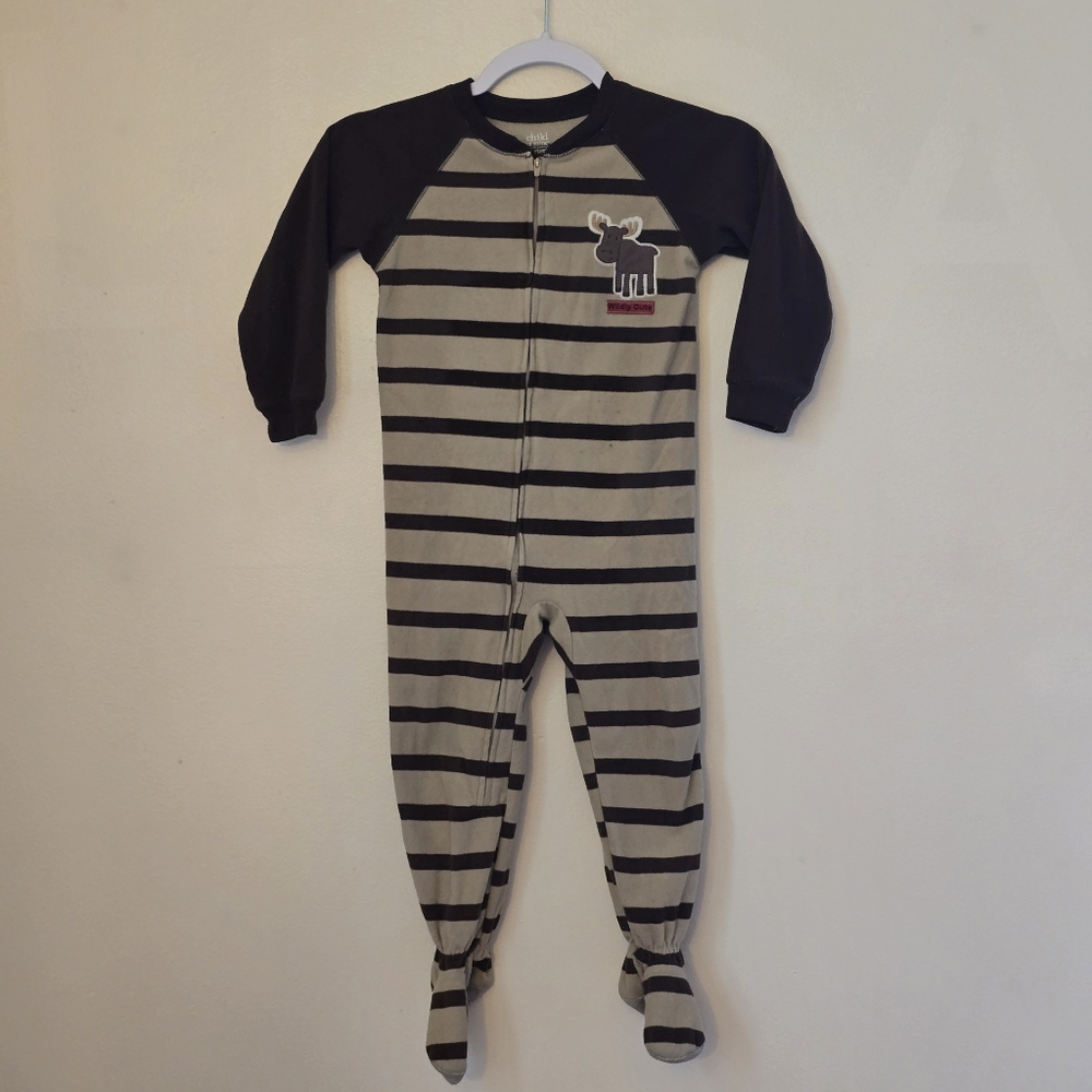 Carter's 4T Tan And Brown Moose Footies One Piece
